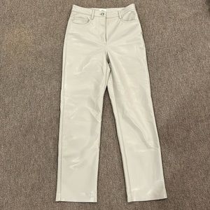 Aritzia cream leather pants